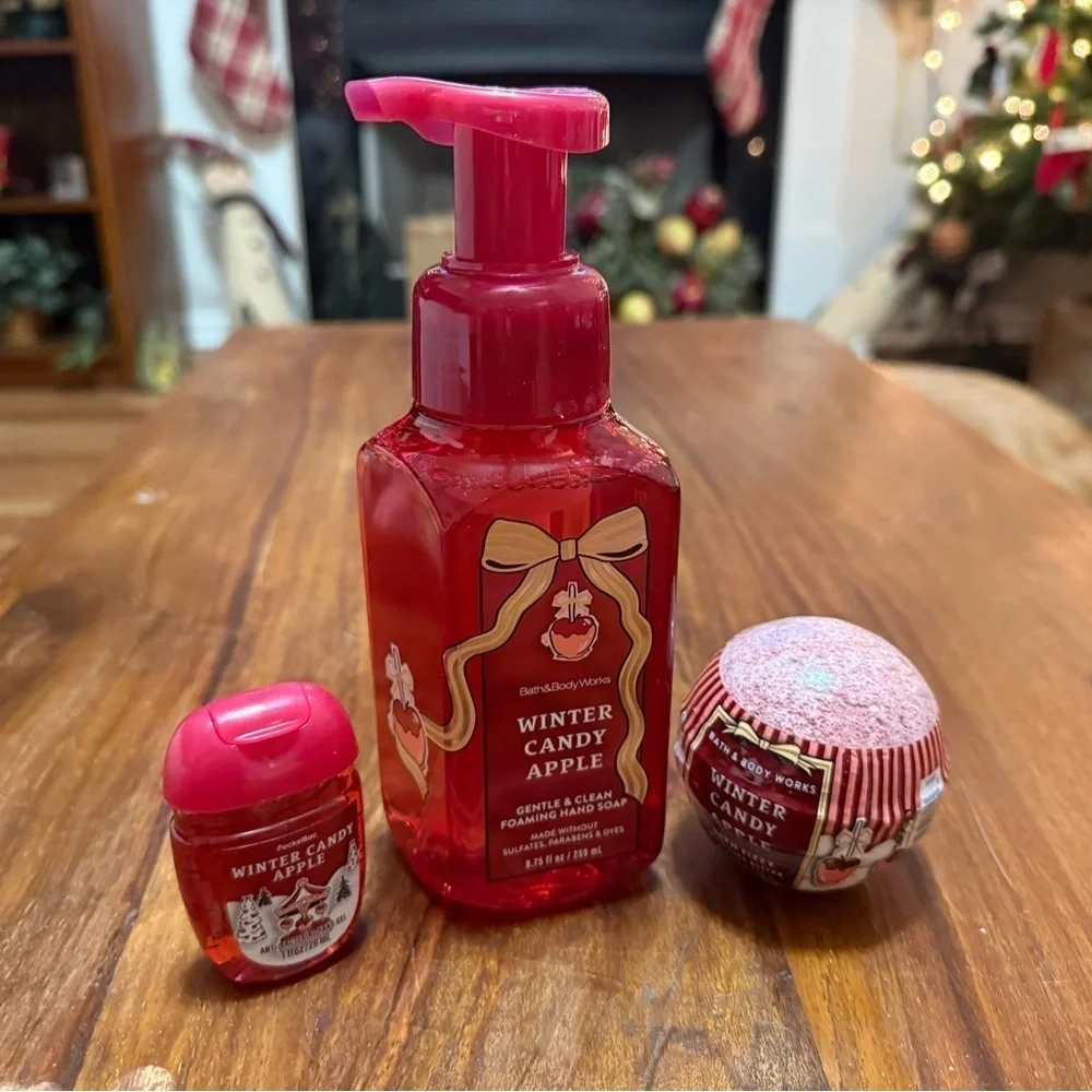 New Bundle of 4 Bath & Body Works Winter Candy Apple Items